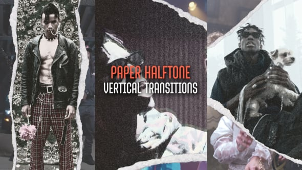 Vertical Paper Halftone Transitions | MOGRT（915127）-技能树